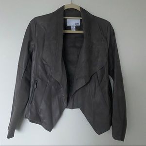 Bar III Faux Drape Leather Jacket
